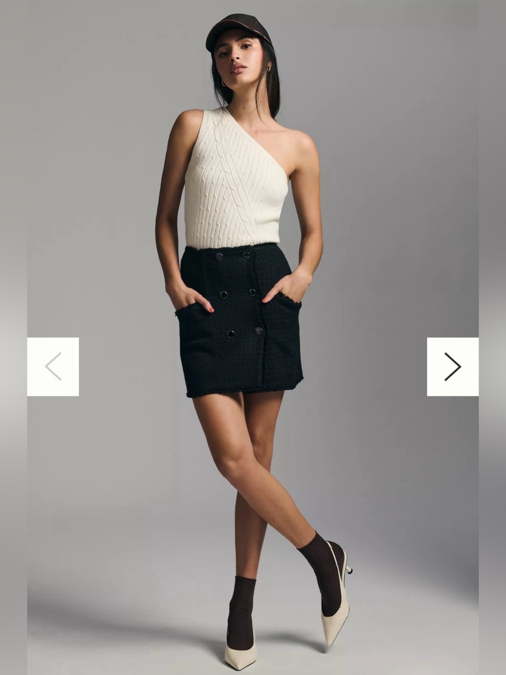 Anthropology Maeve Preppy Academia Collegiate Black Mini Tweed Skirt